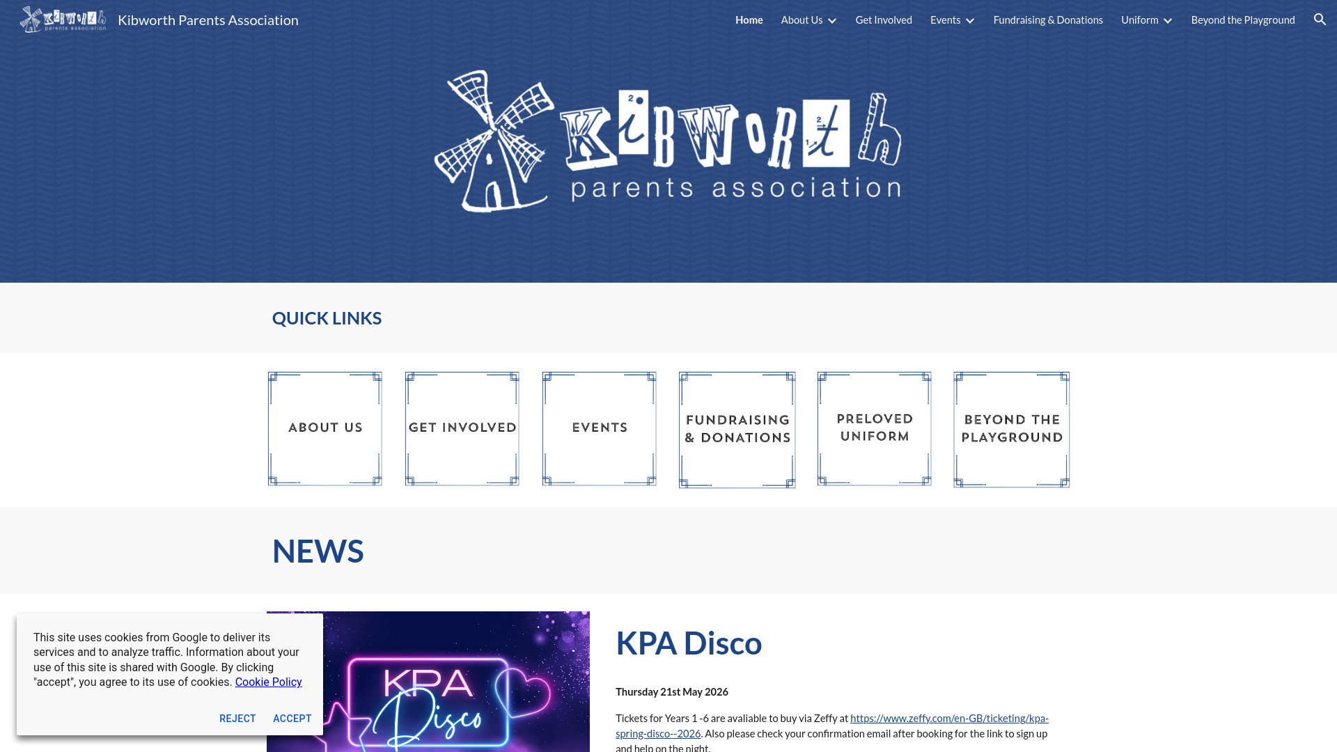 Website screenshot