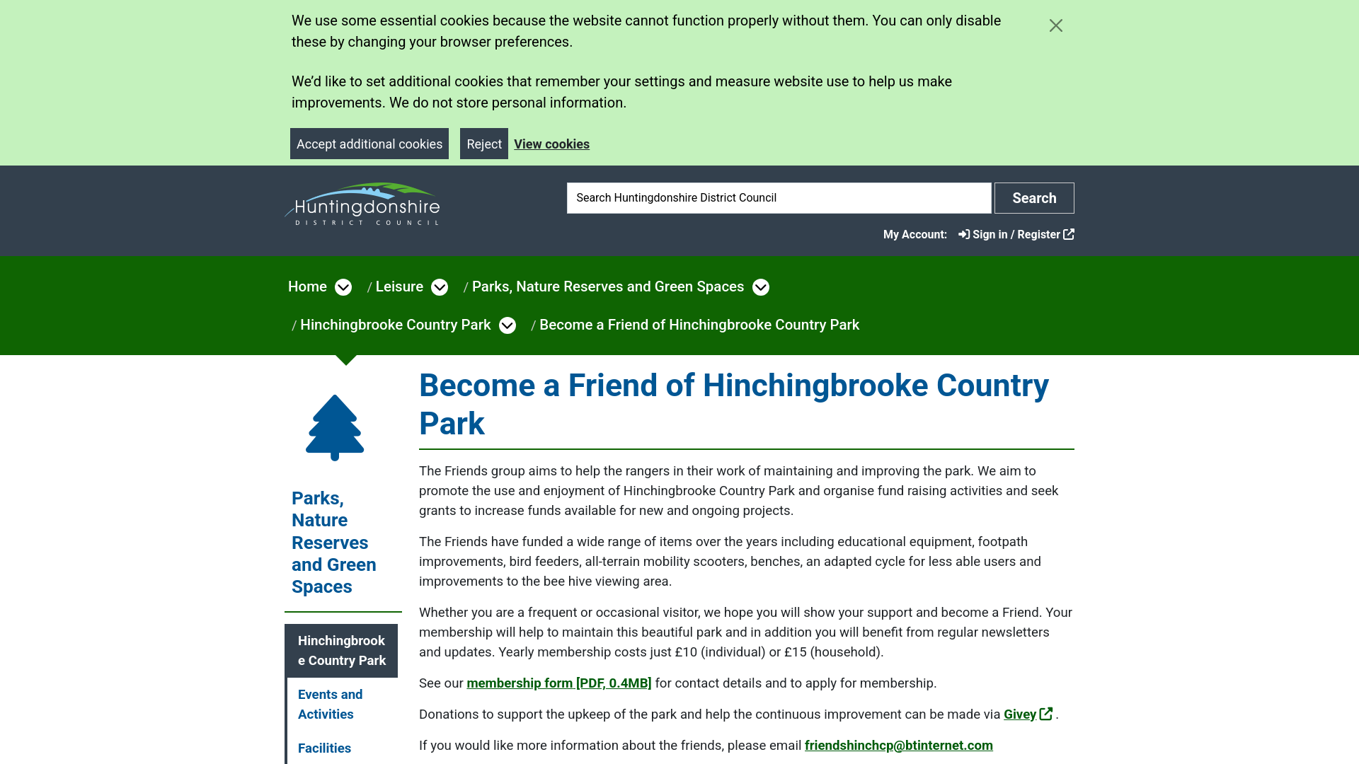 Website screenshot