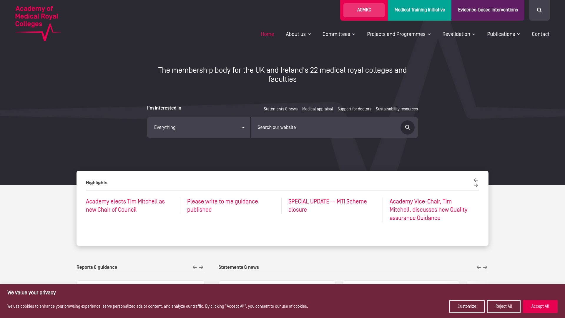 Website screenshot