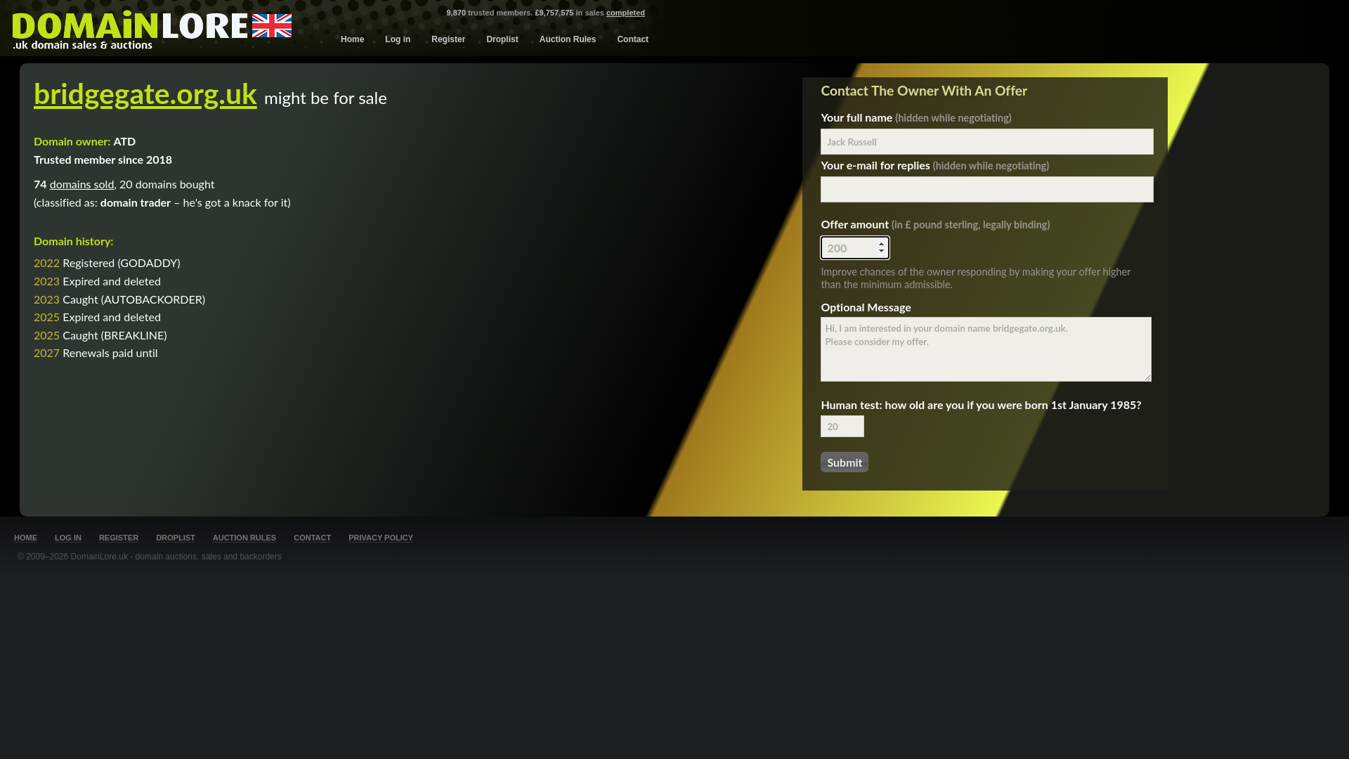 Website screenshot