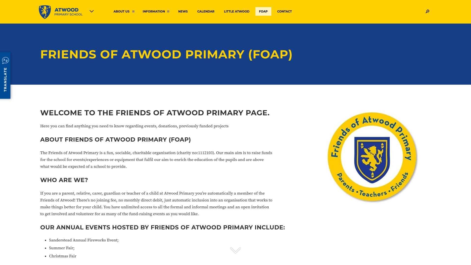 Website screenshot