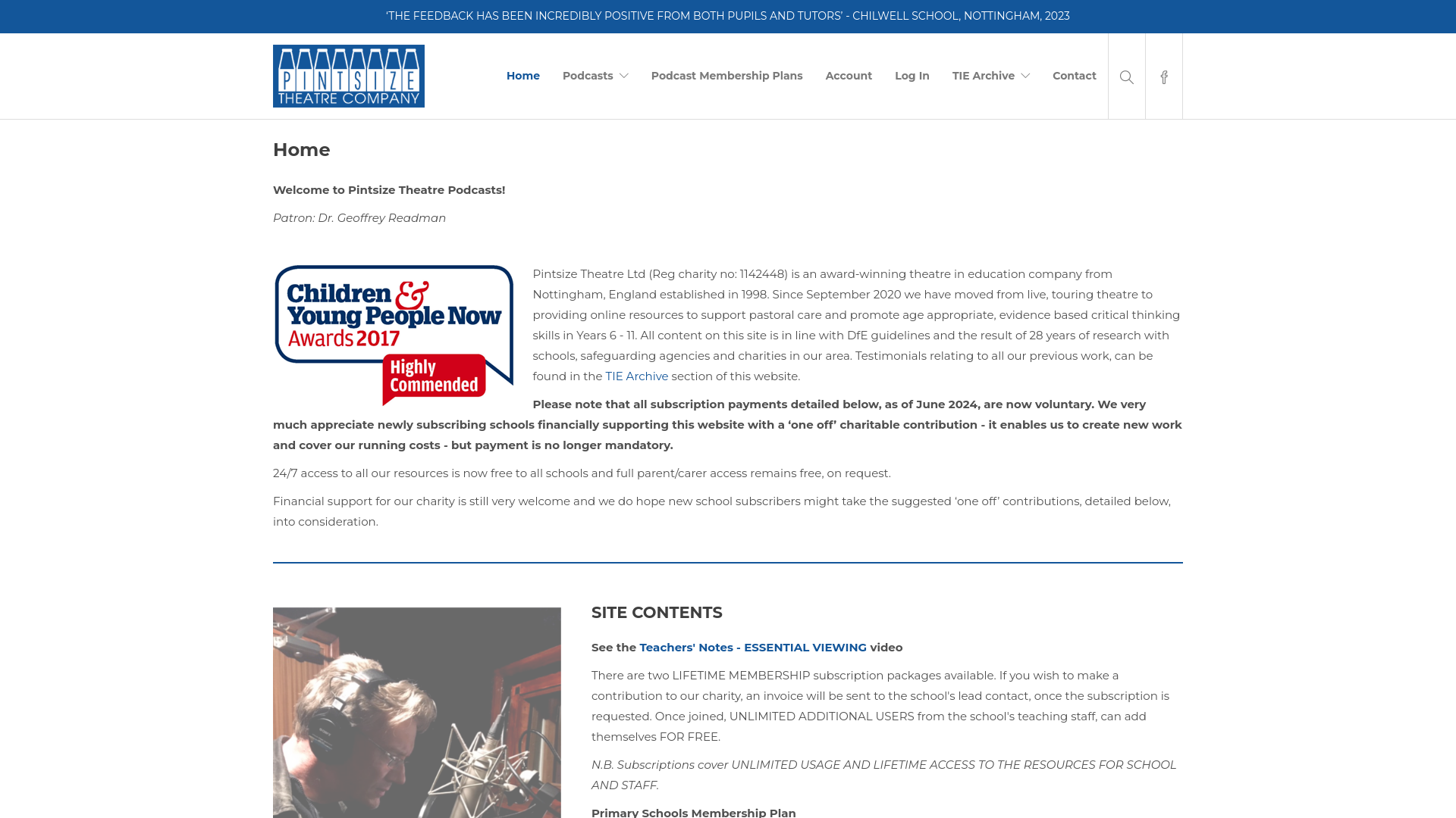 Website screenshot