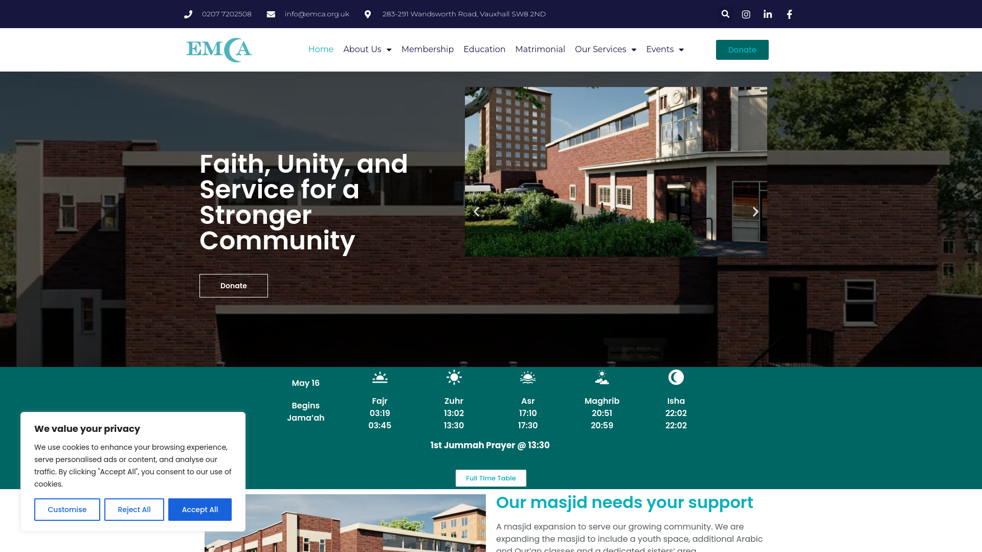 Website screenshot