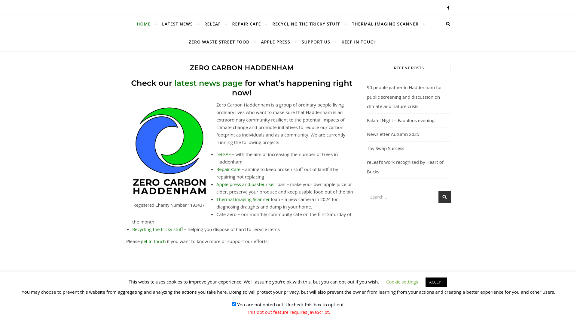 Website screenshot