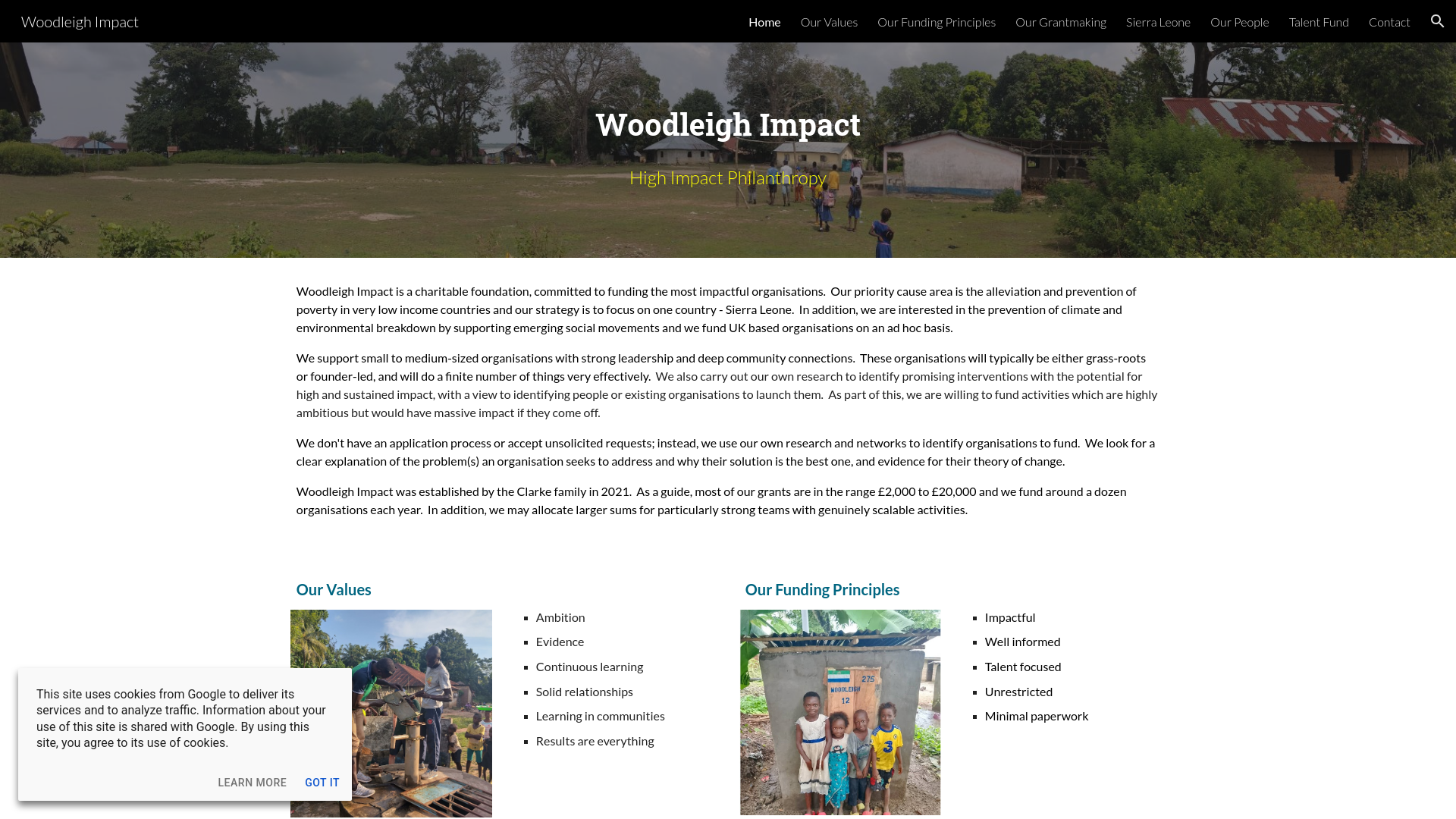 Website screenshot