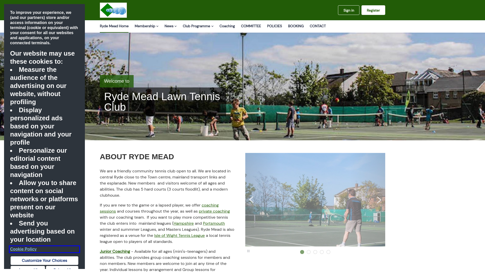 Website screenshot