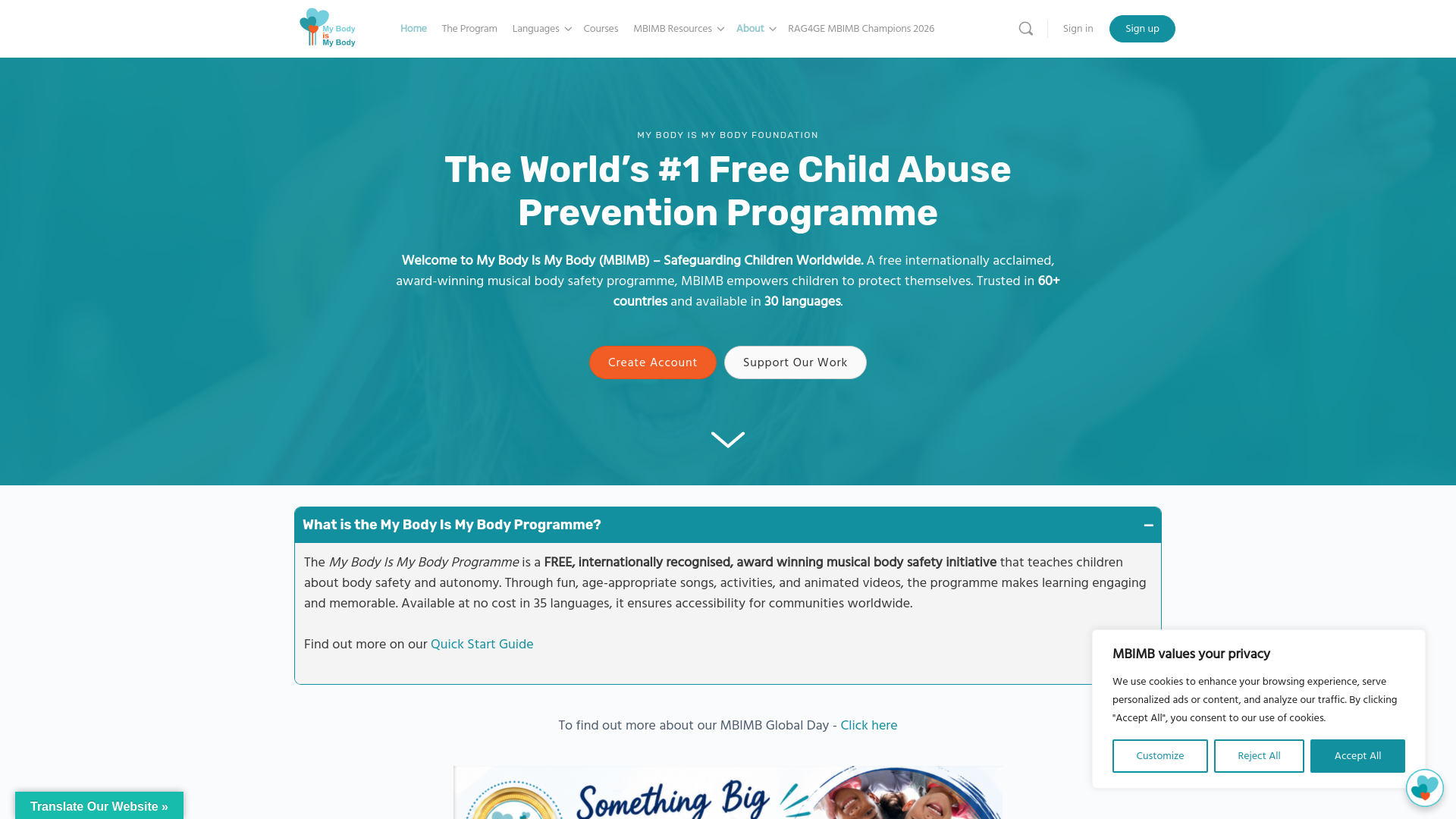 Website screenshot