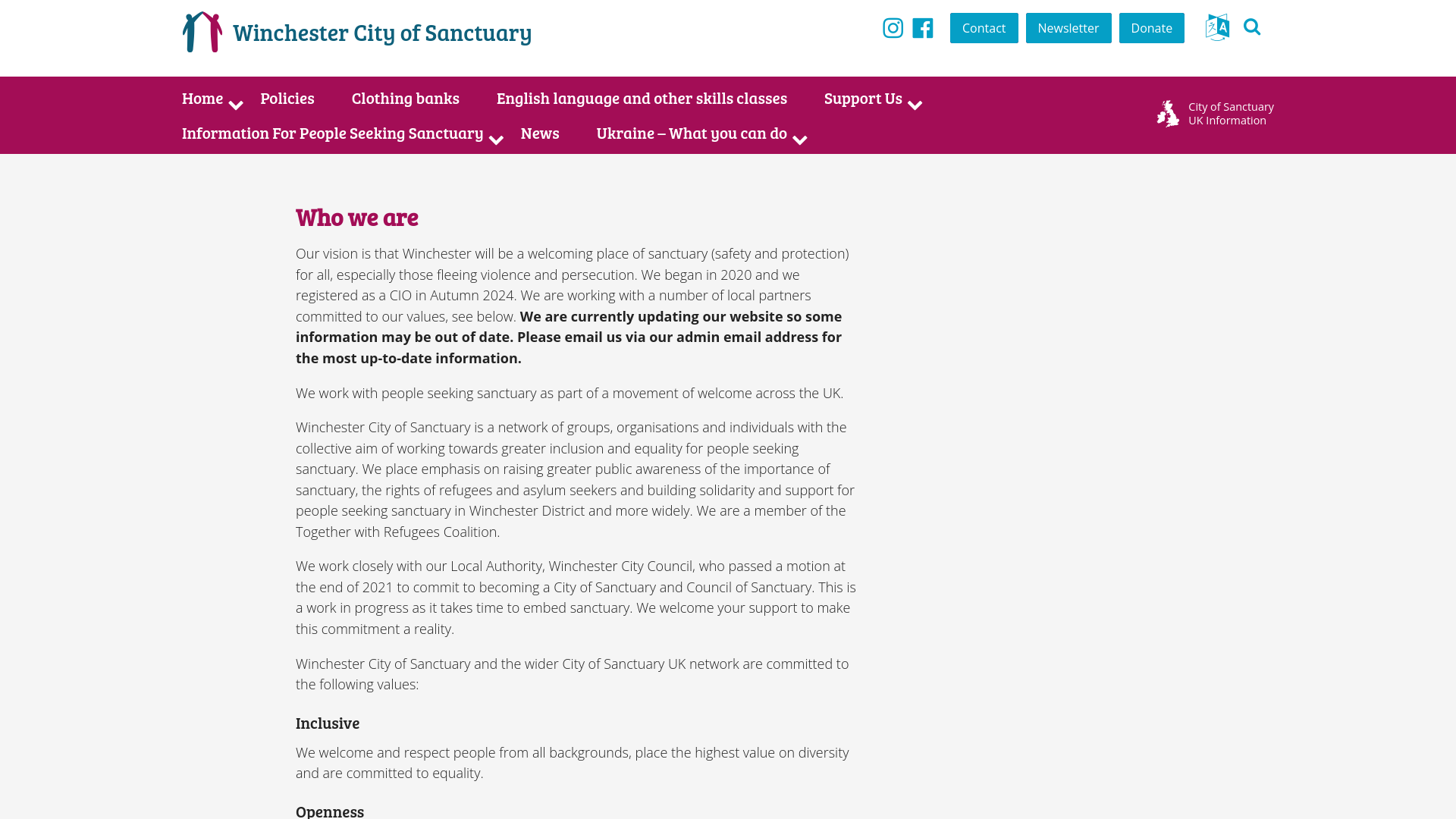 Website screenshot