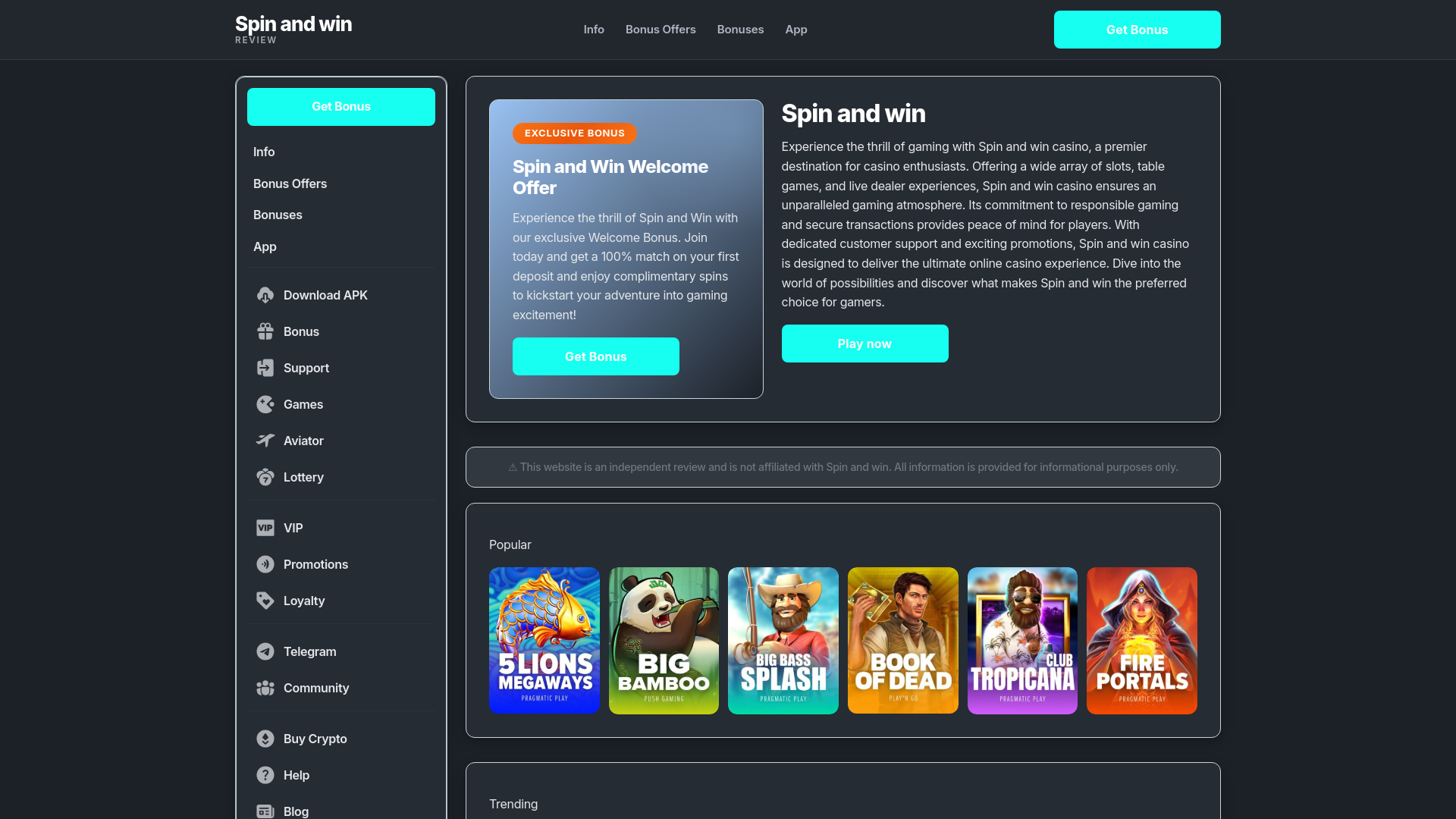 Website screenshot