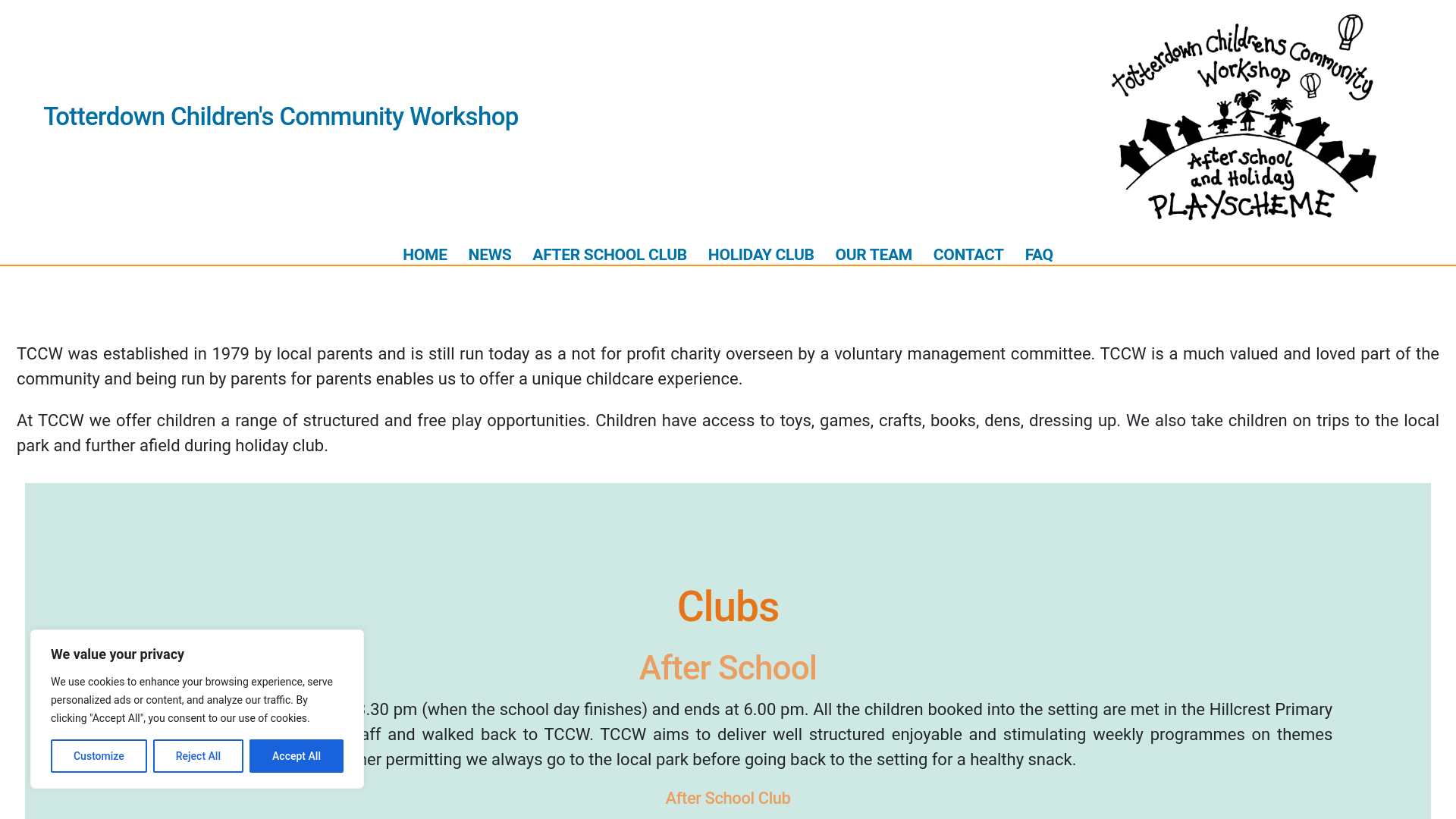 Website screenshot