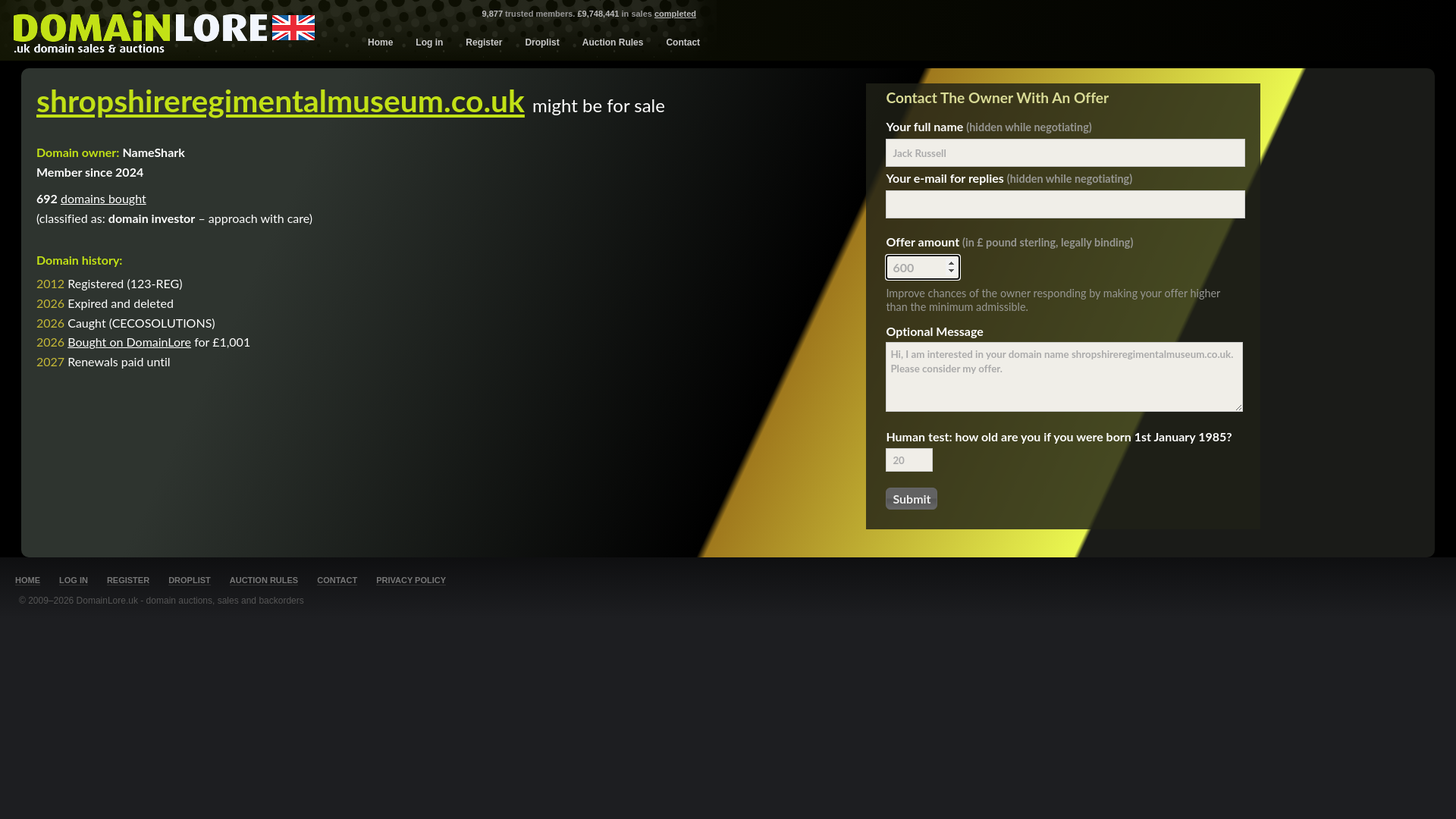 Website screenshot