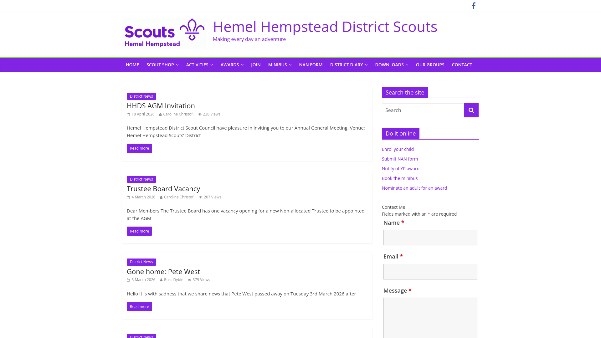 Website screenshot
