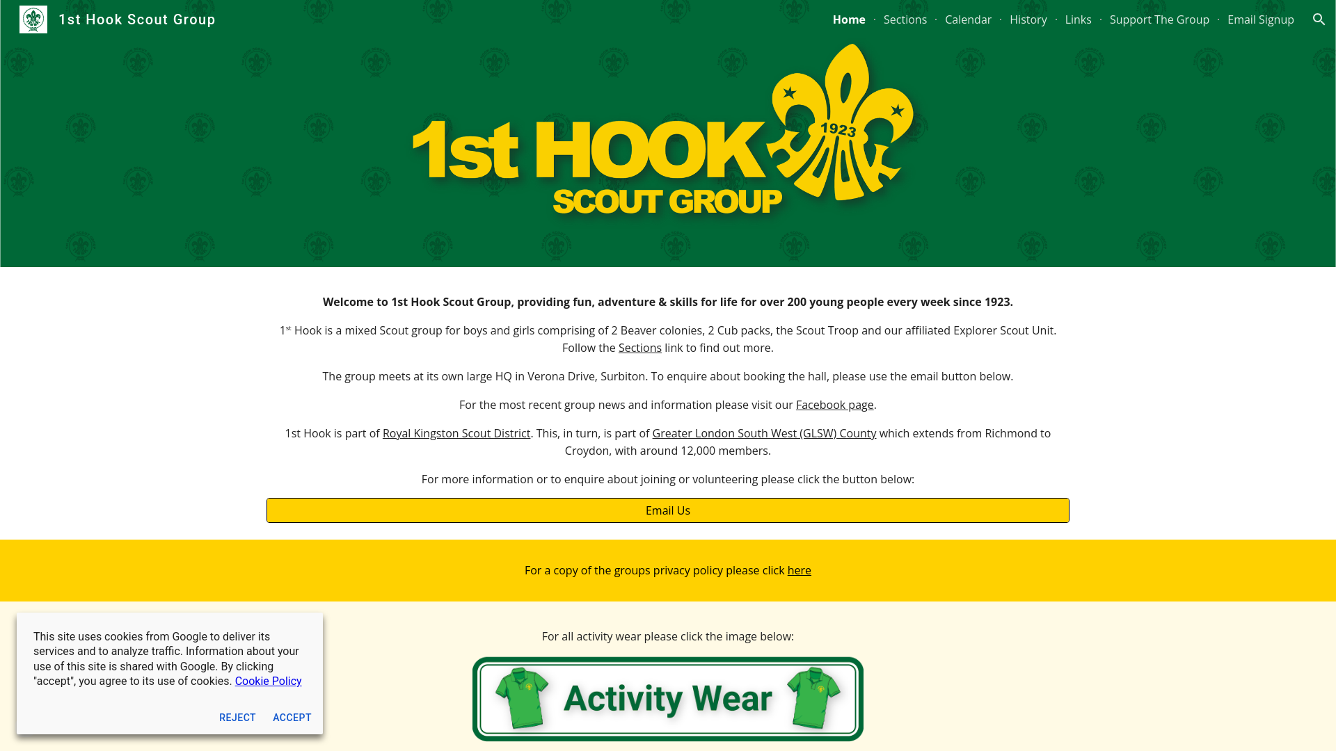 Website screenshot