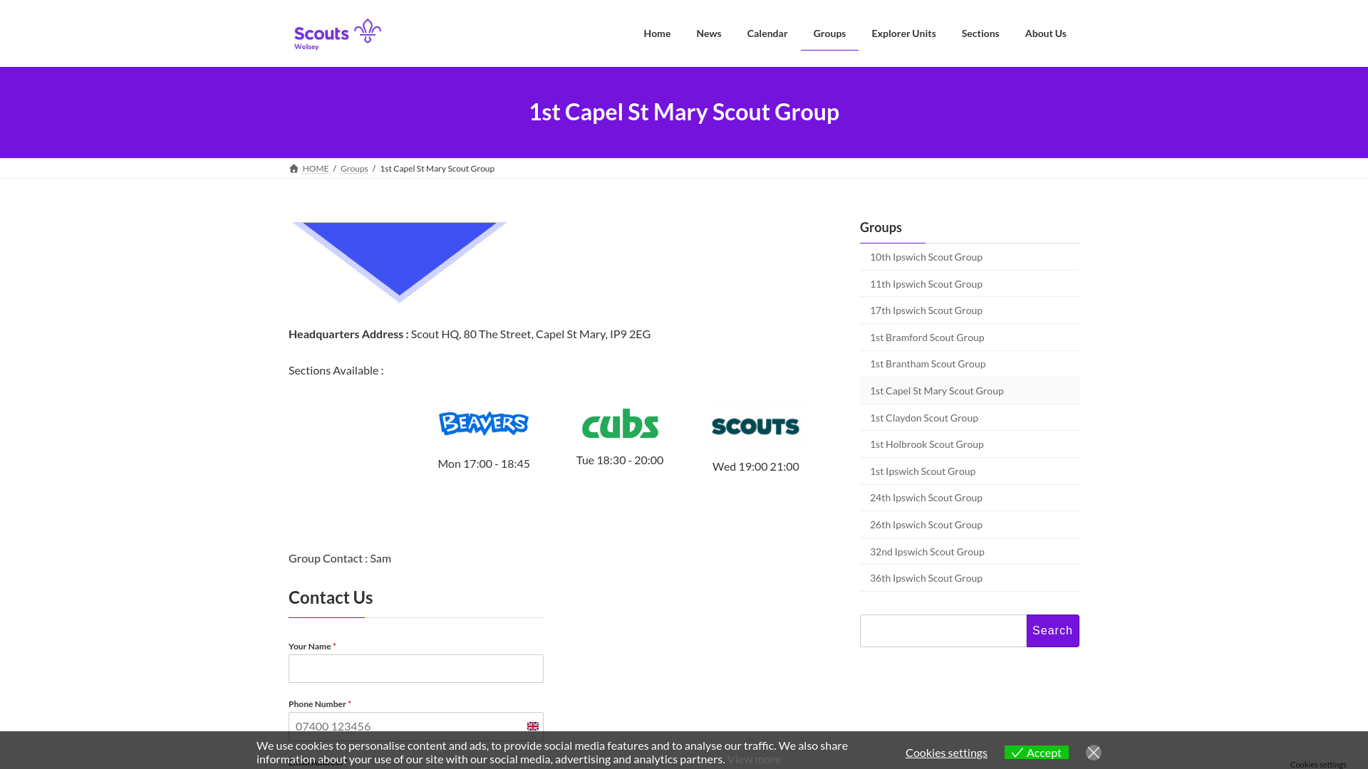 Website screenshot