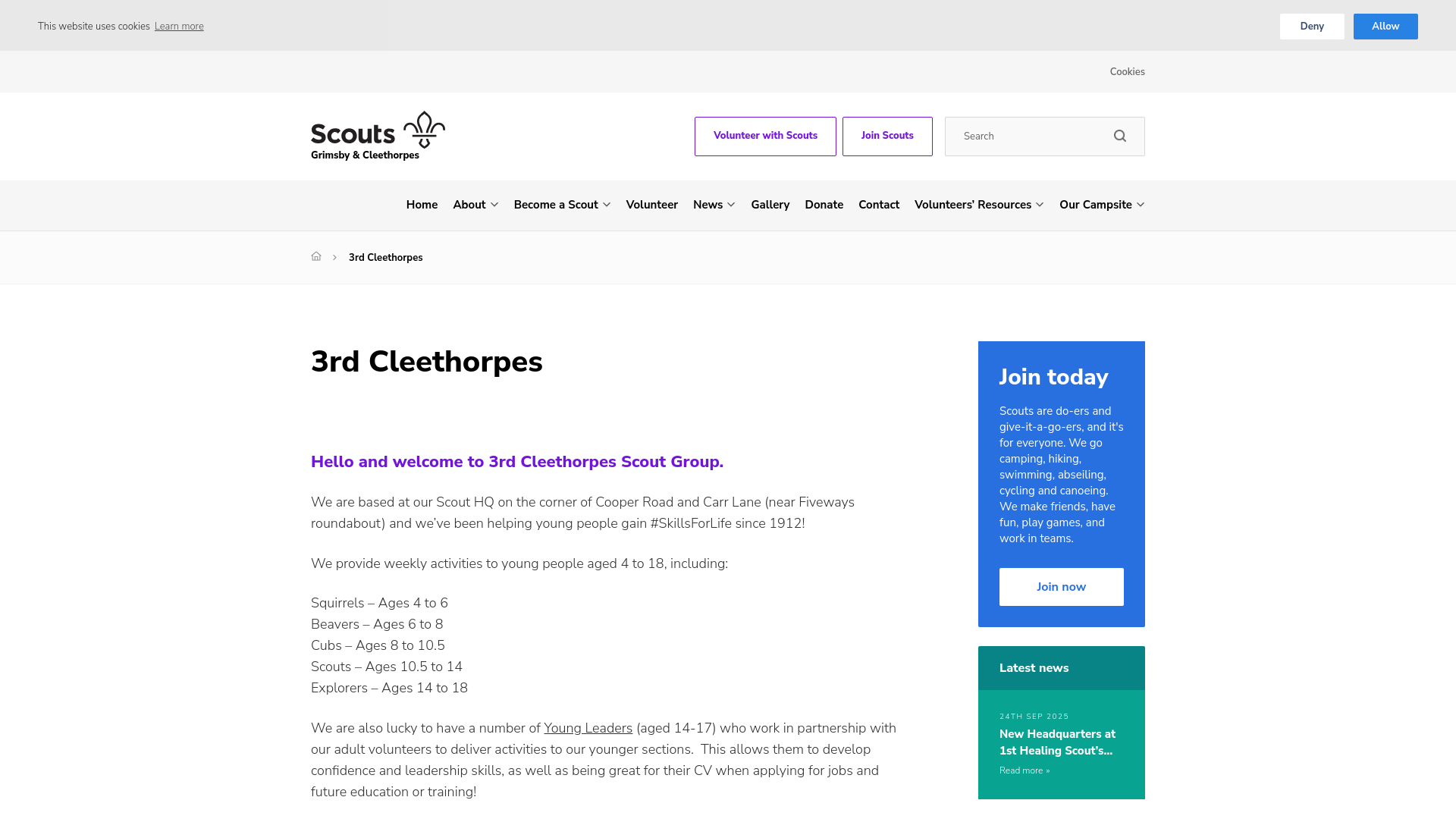 Website screenshot