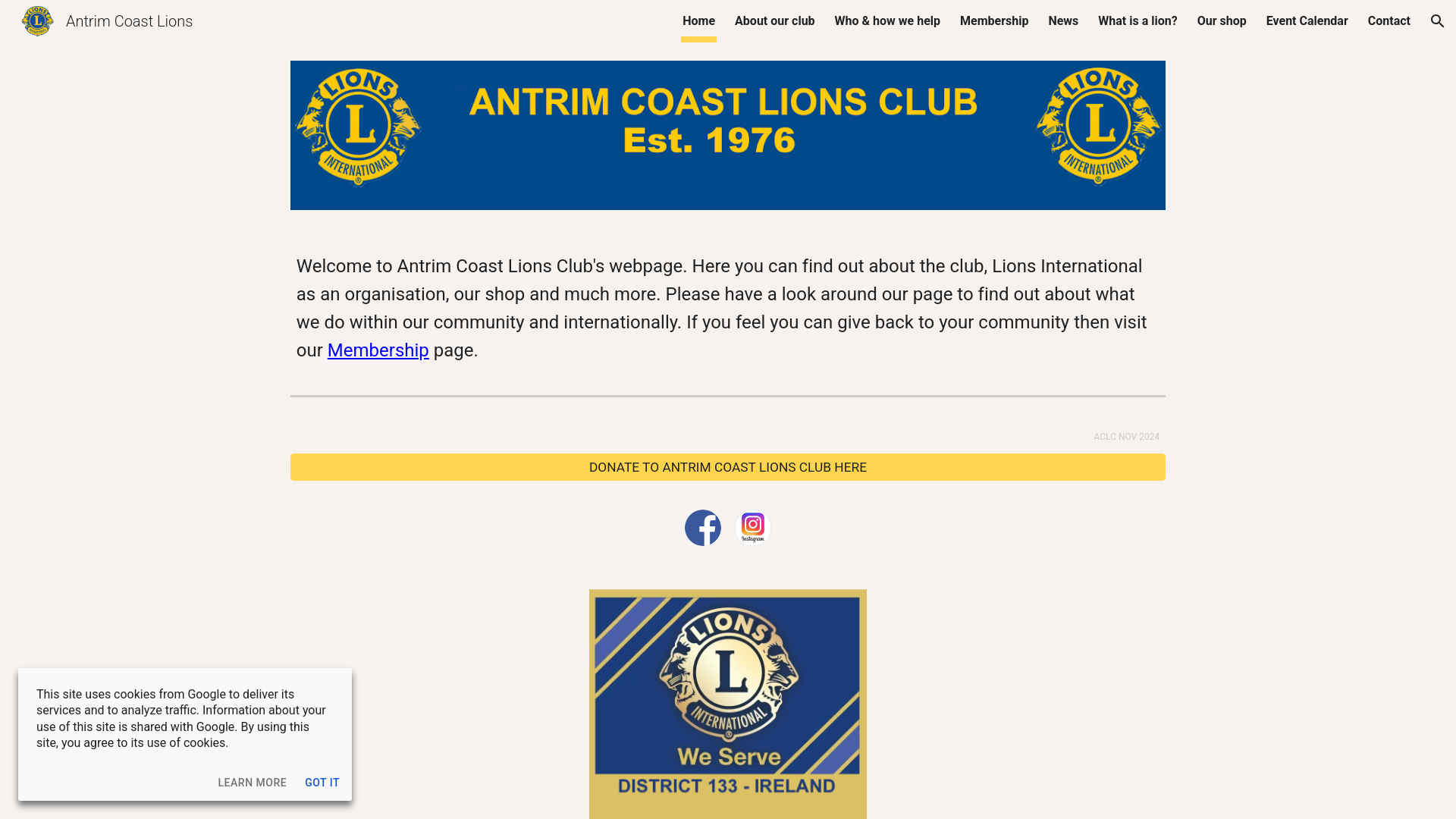 Website screenshot
