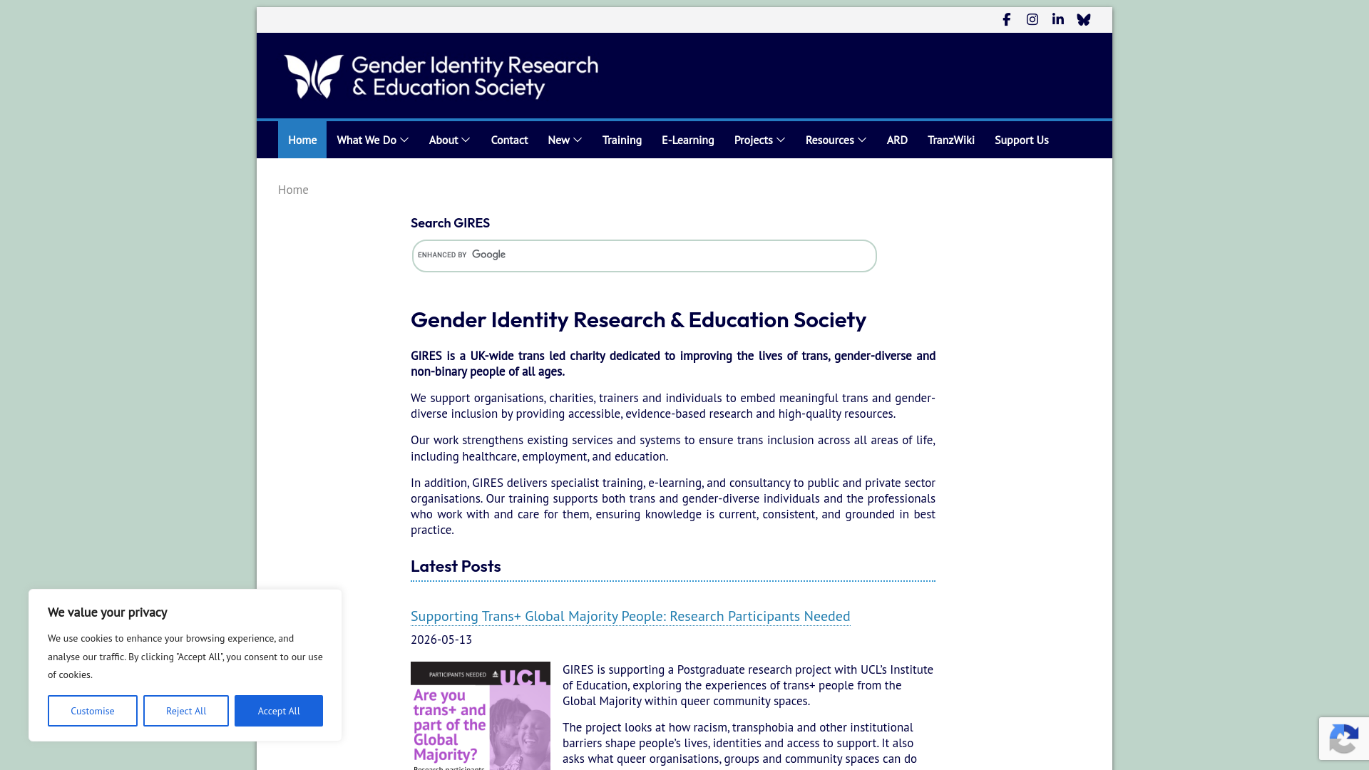 Website screenshot