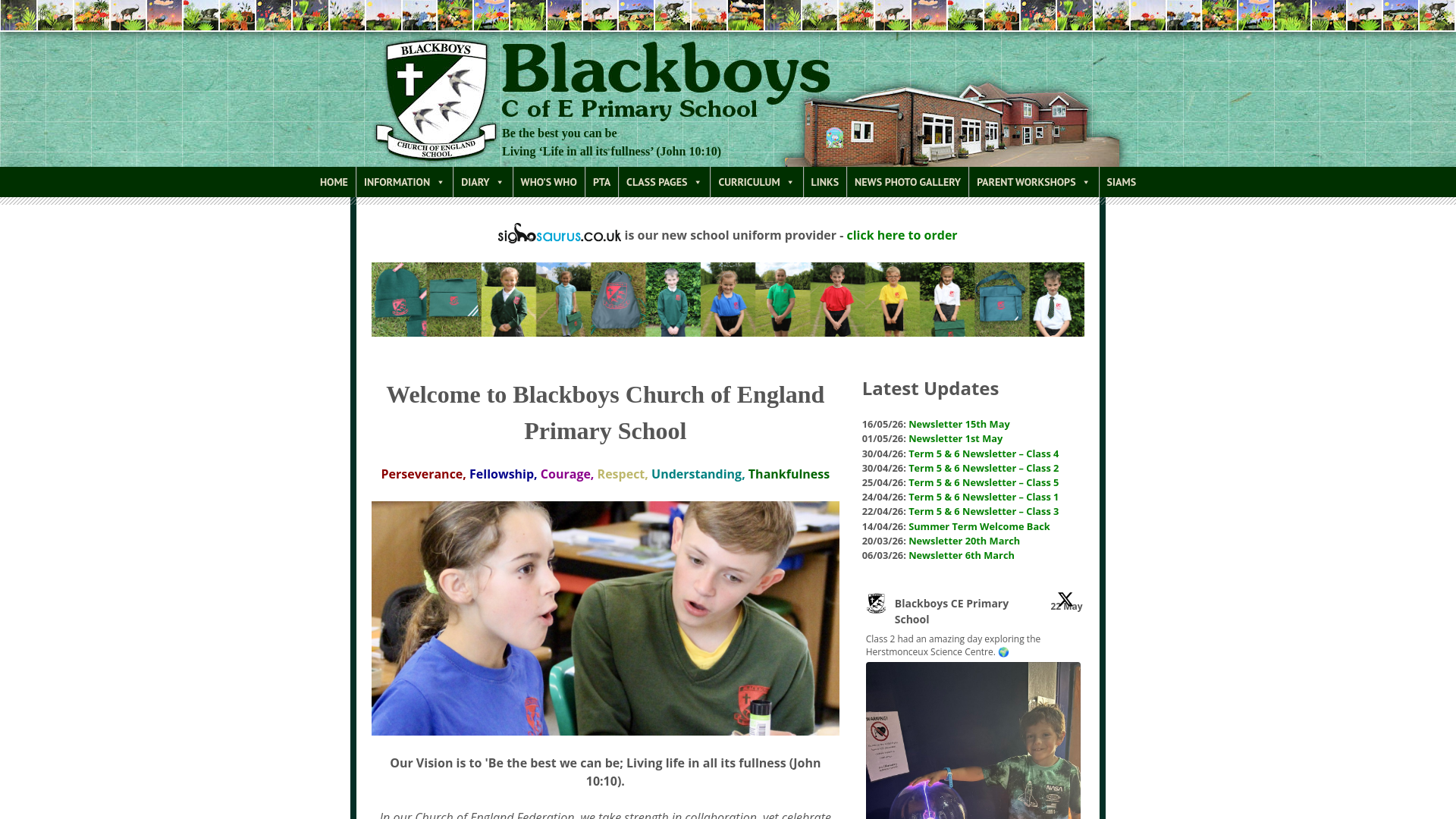 Website screenshot