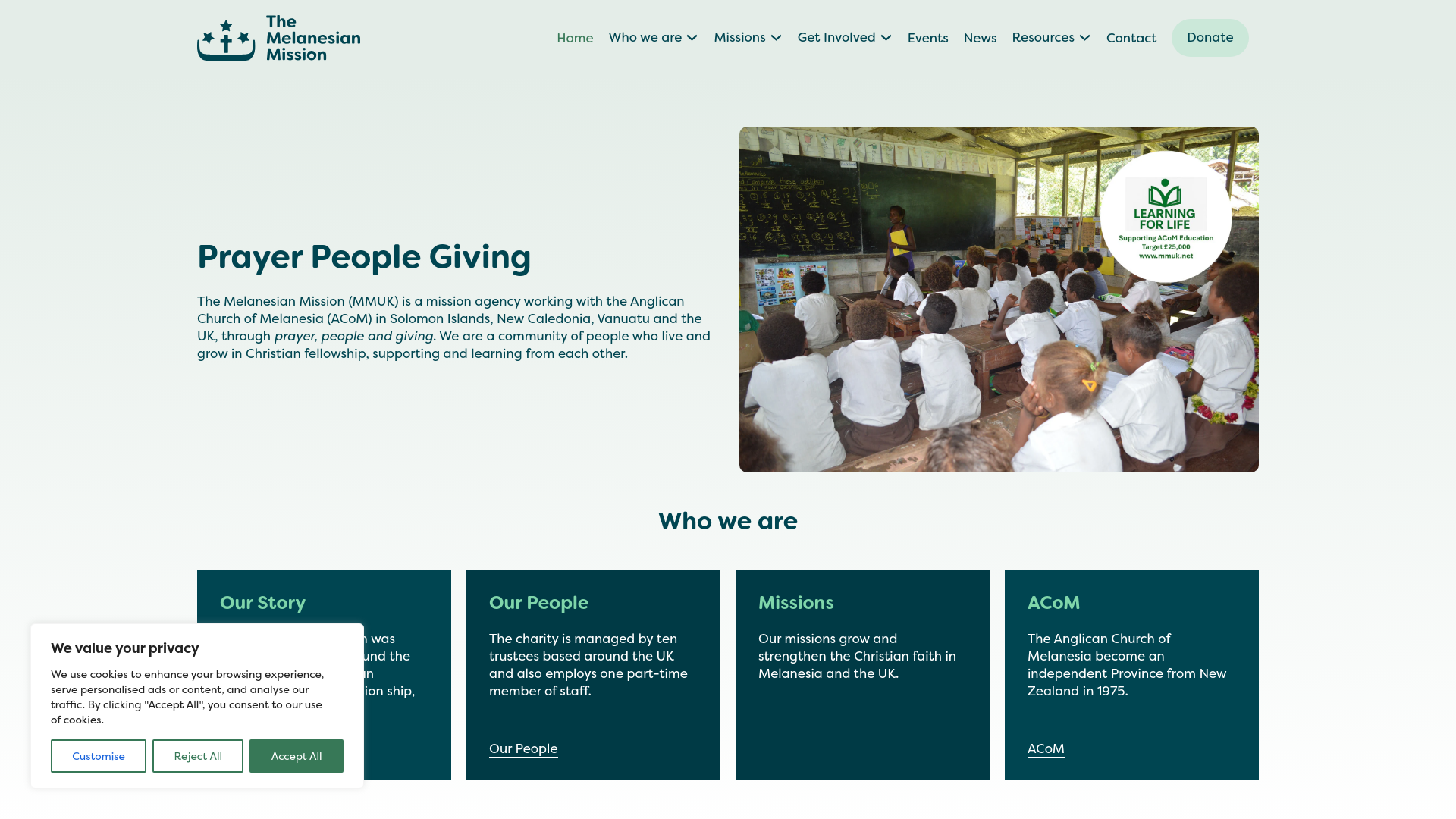 Website screenshot