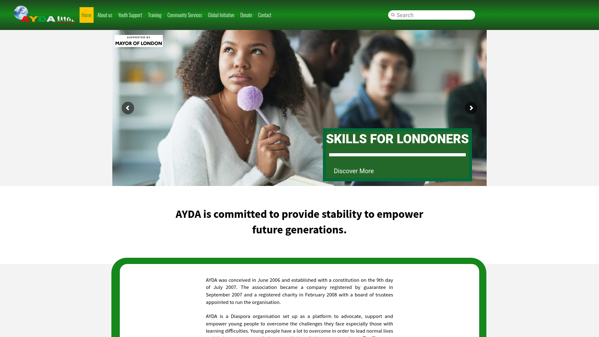 Website screenshot