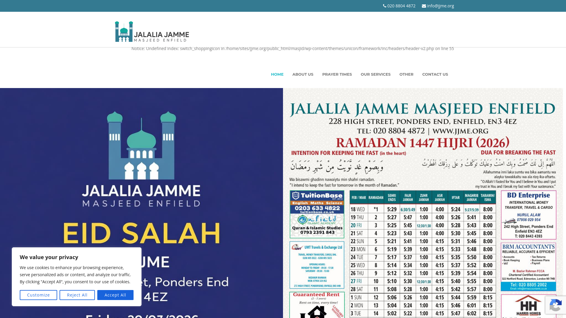 Website screenshot