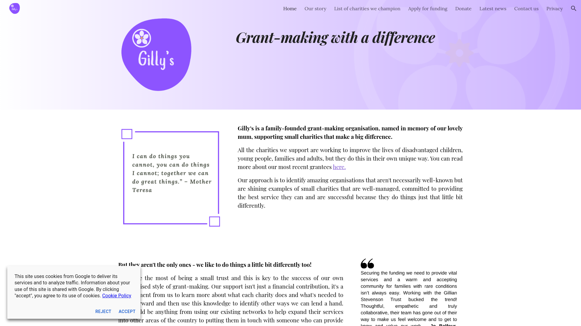Website screenshot