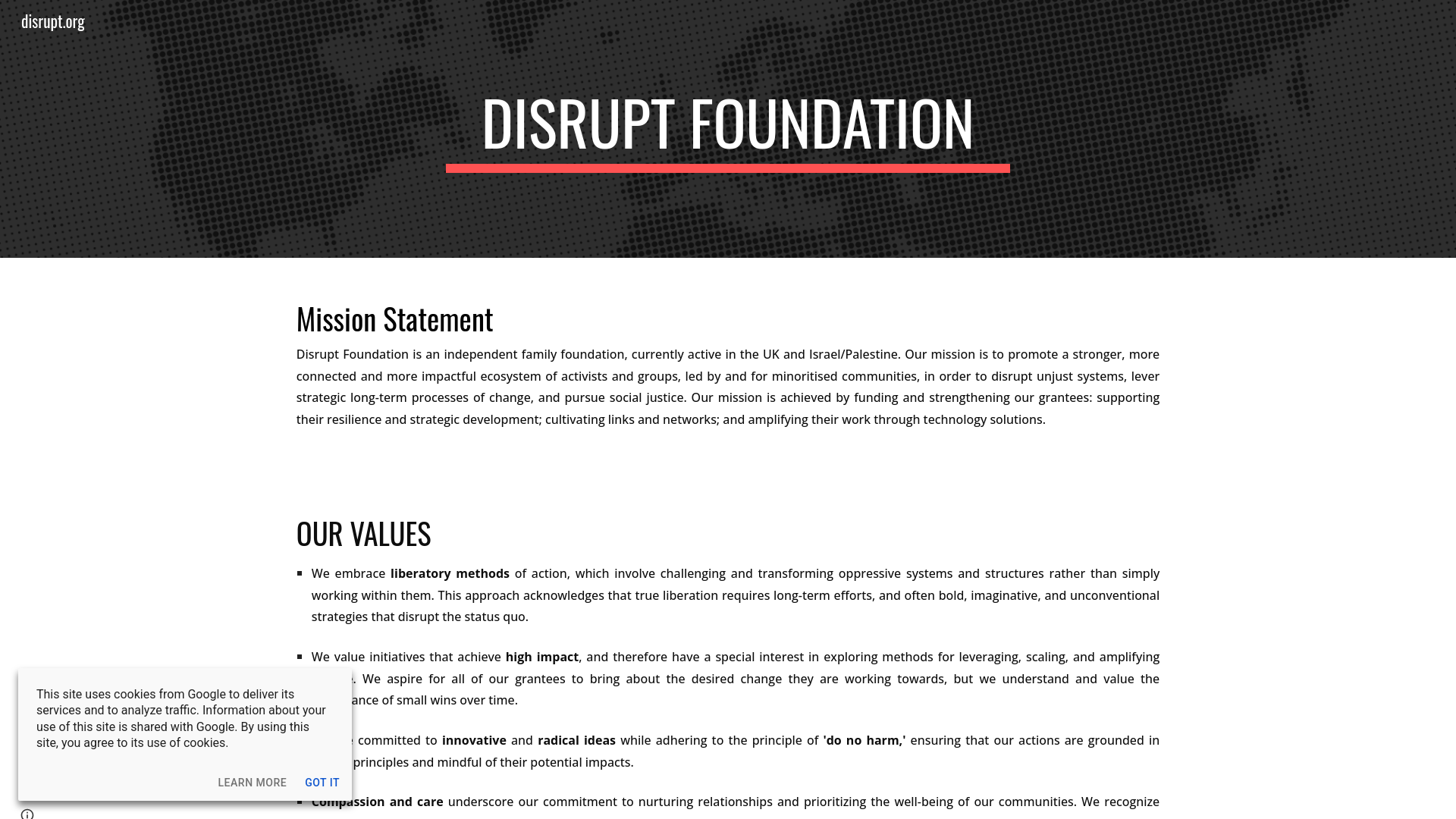 Website screenshot