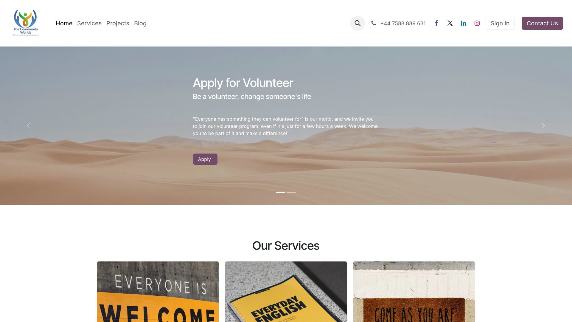Website screenshot