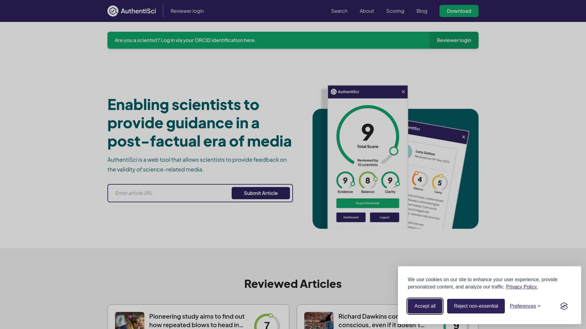 Website screenshot