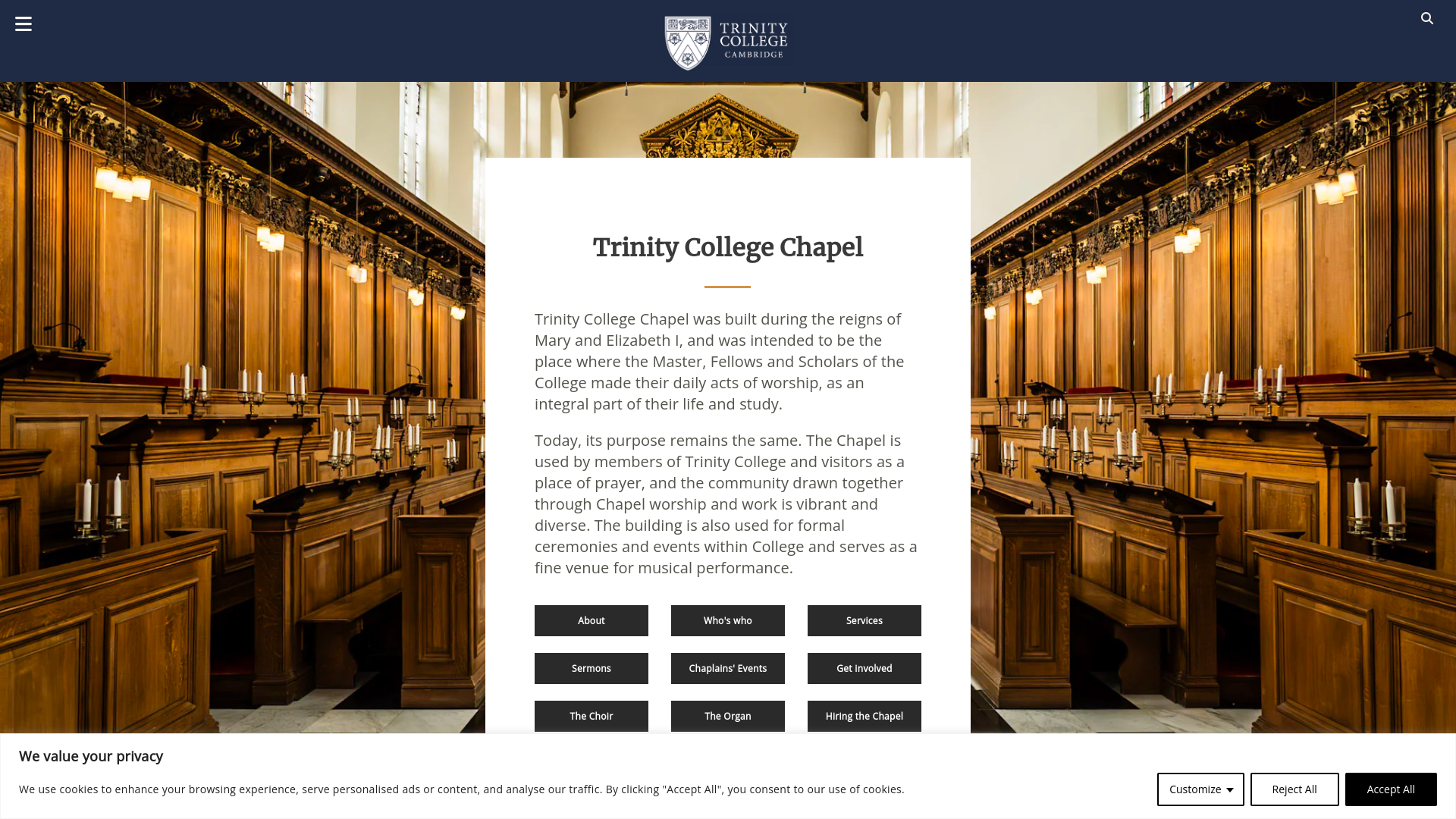 Website screenshot