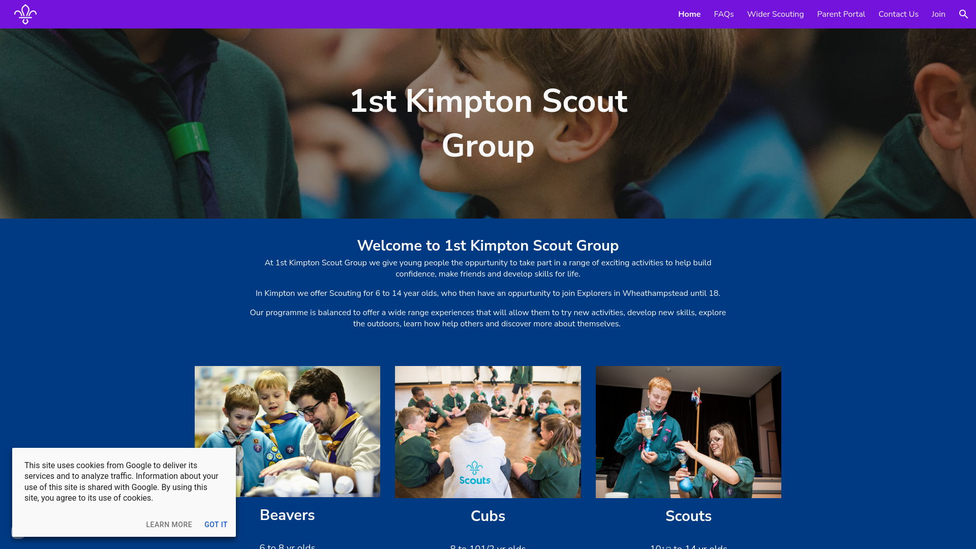 Website screenshot