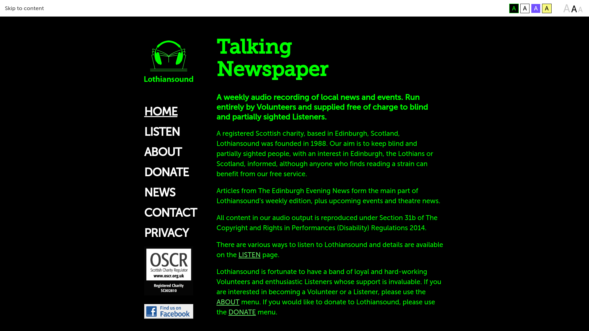 Website screenshot