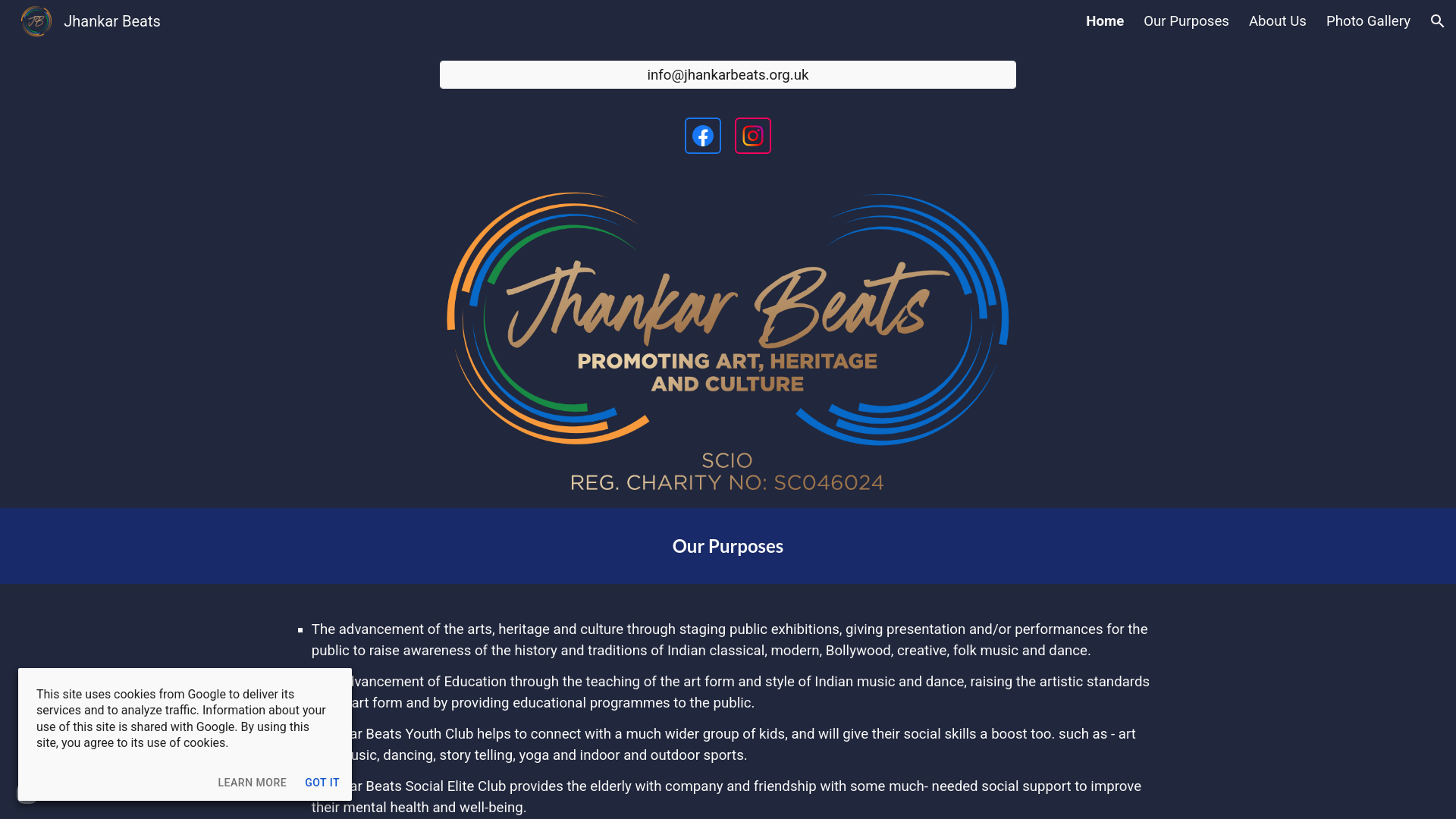 Website screenshot