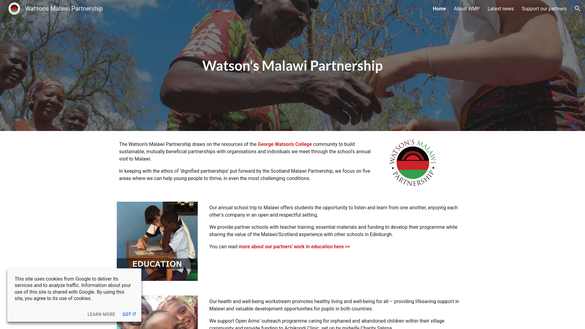 Website screenshot